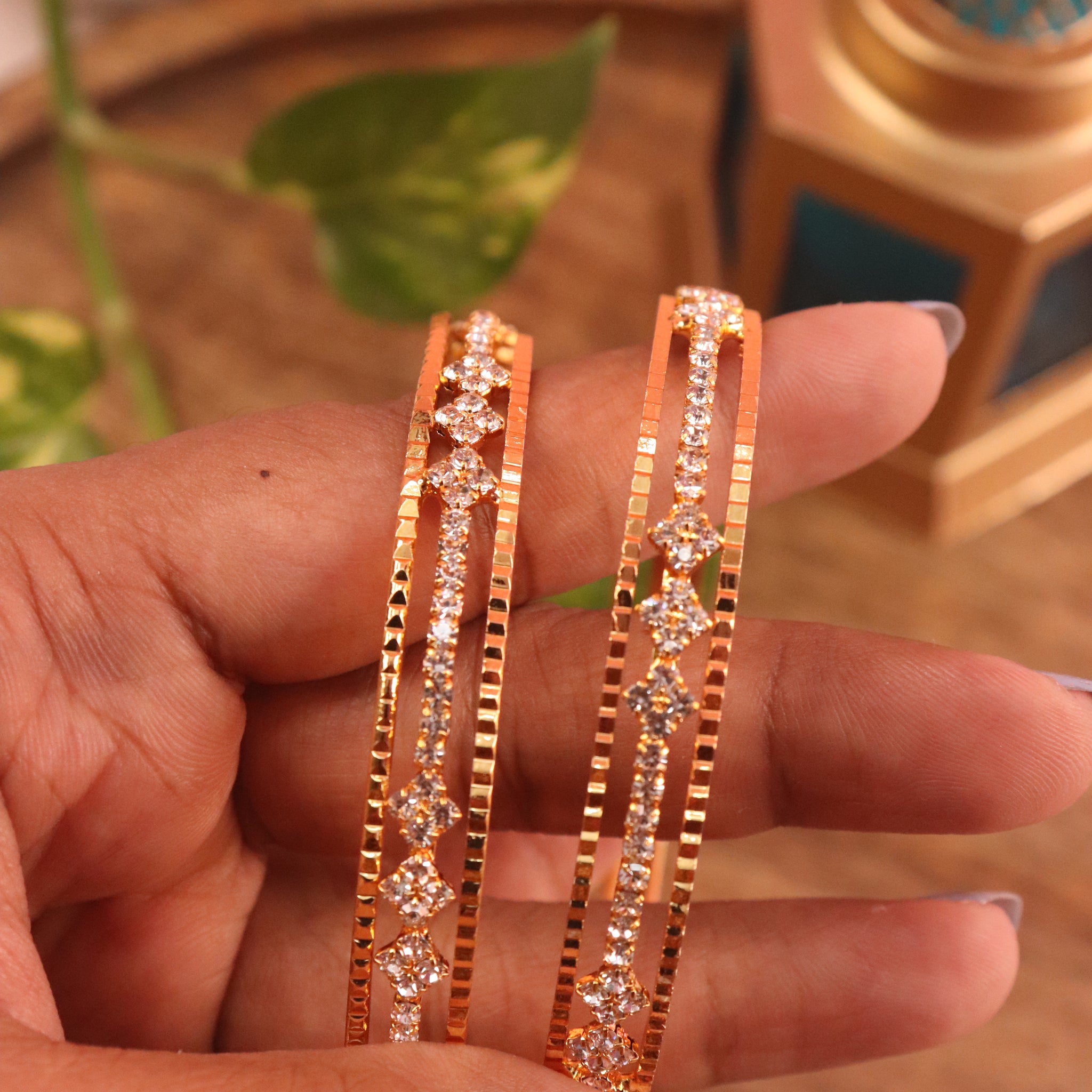 Radiant Zircon Microplated Bangles