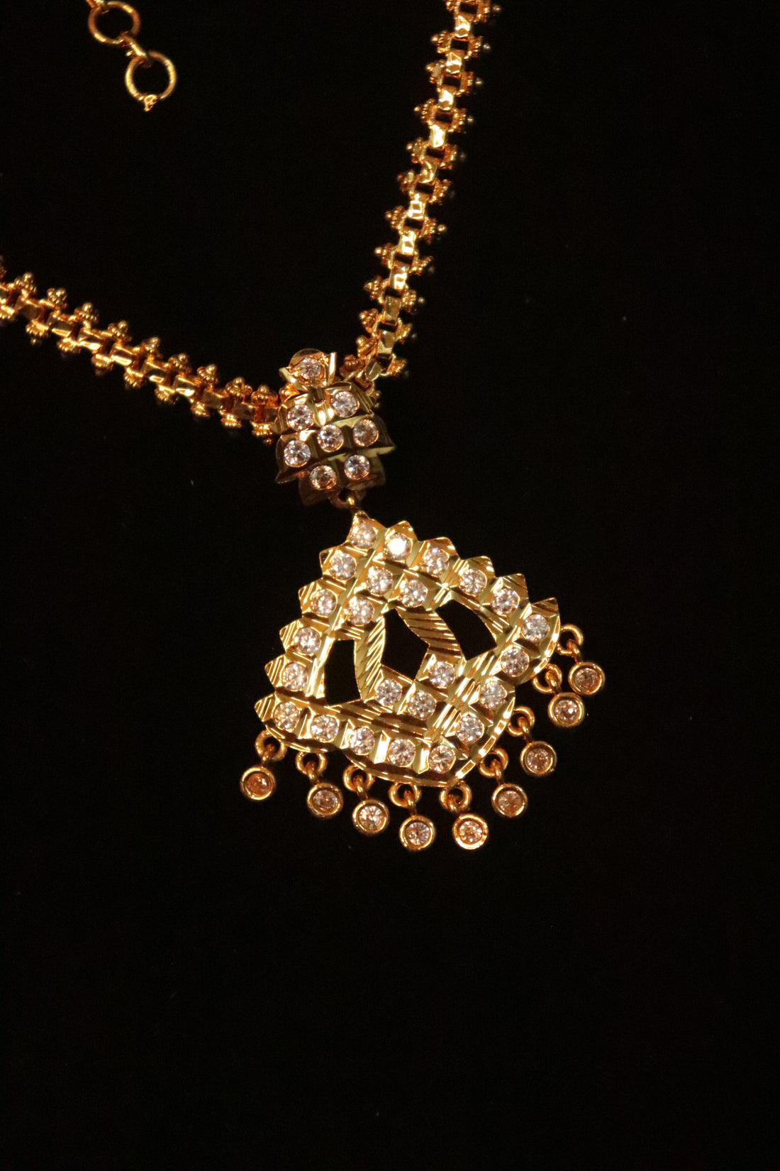 Royal Cascade Microplated AD Attigai Necklace