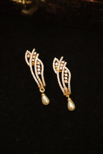 White Grace Bloom Microplated AD Drop Earrings