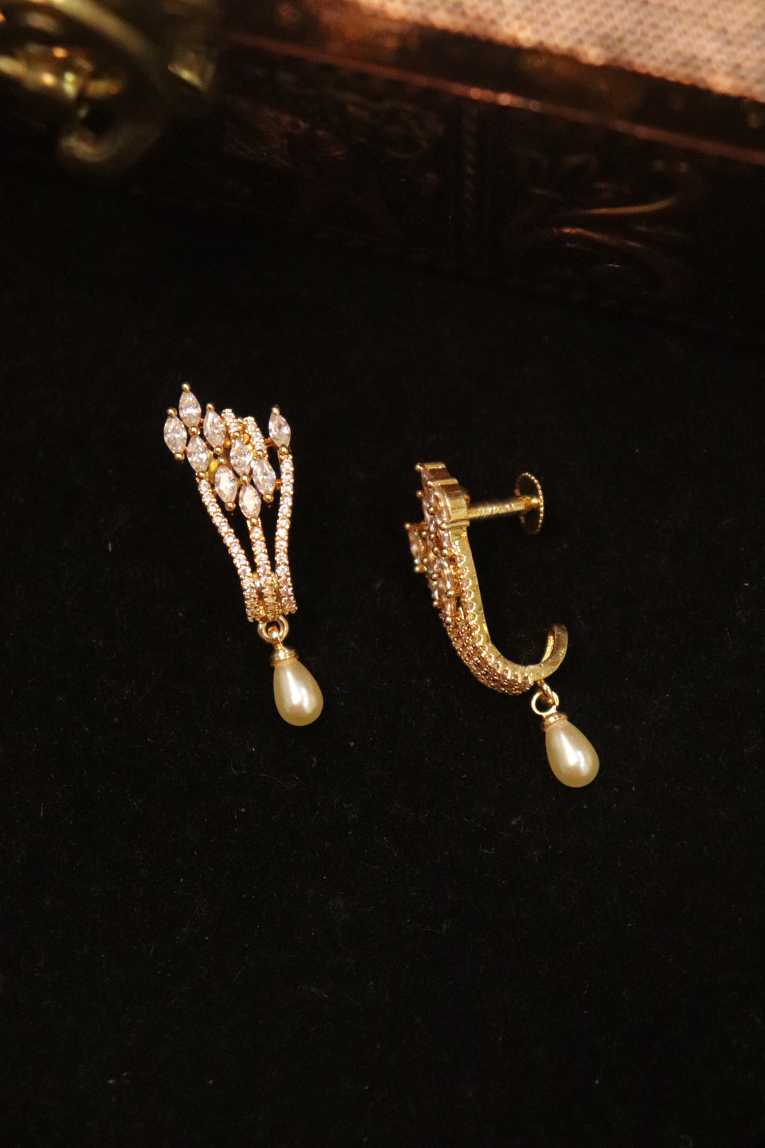 White Celestial Grace Microplated AD Drop Earrings
