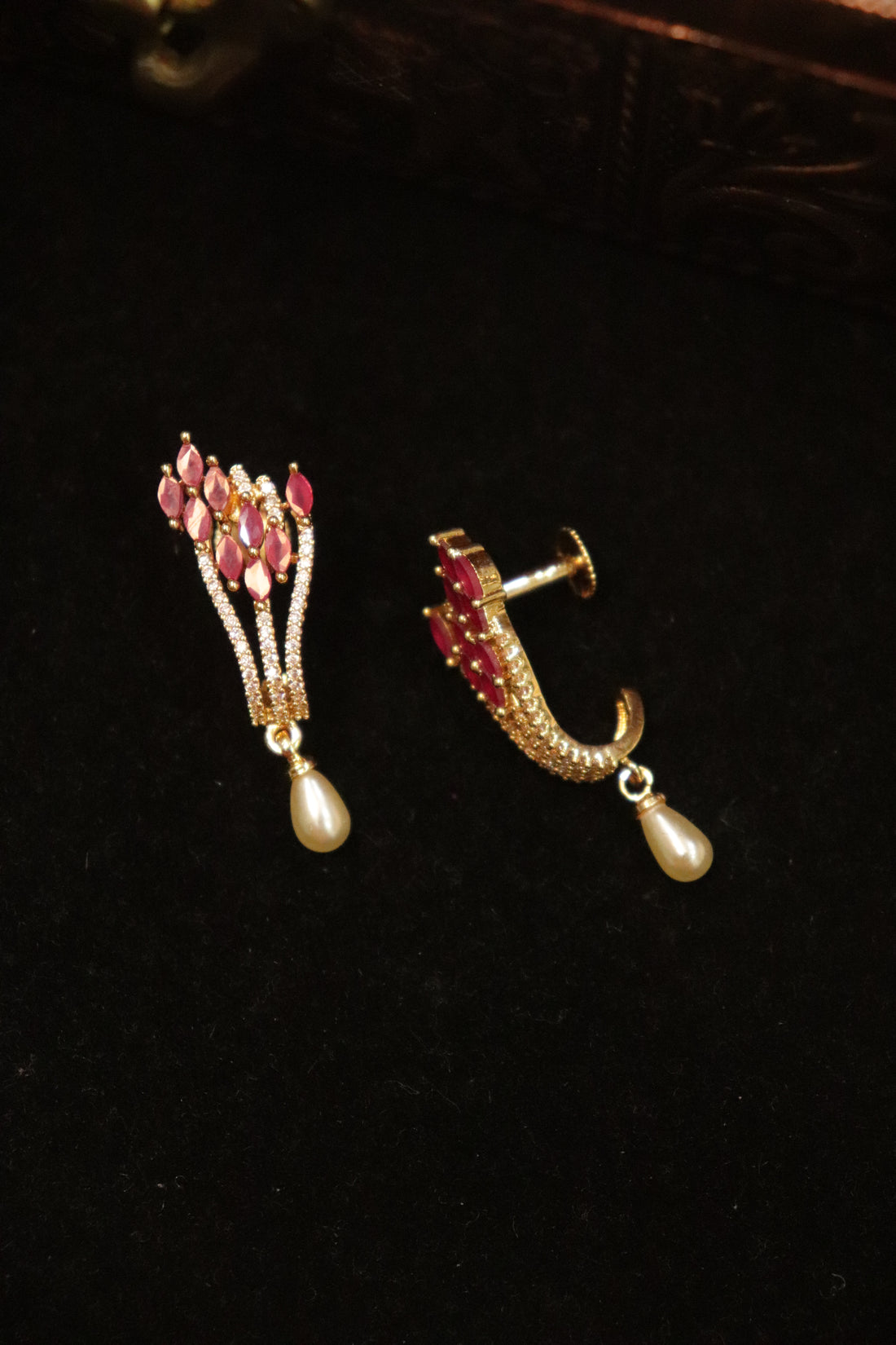 Pink Celestial Grace Microplated AD Drop Earrings