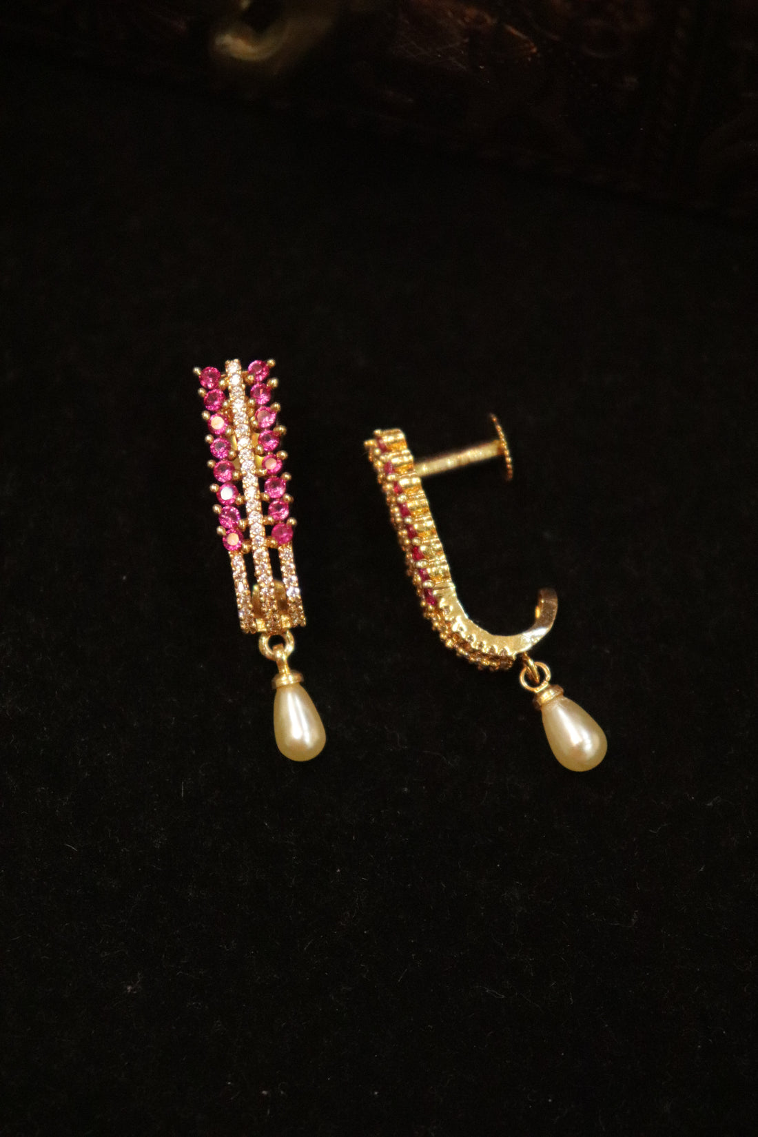 Pink Celestial Sparkle Microplated AD Drop Earrings