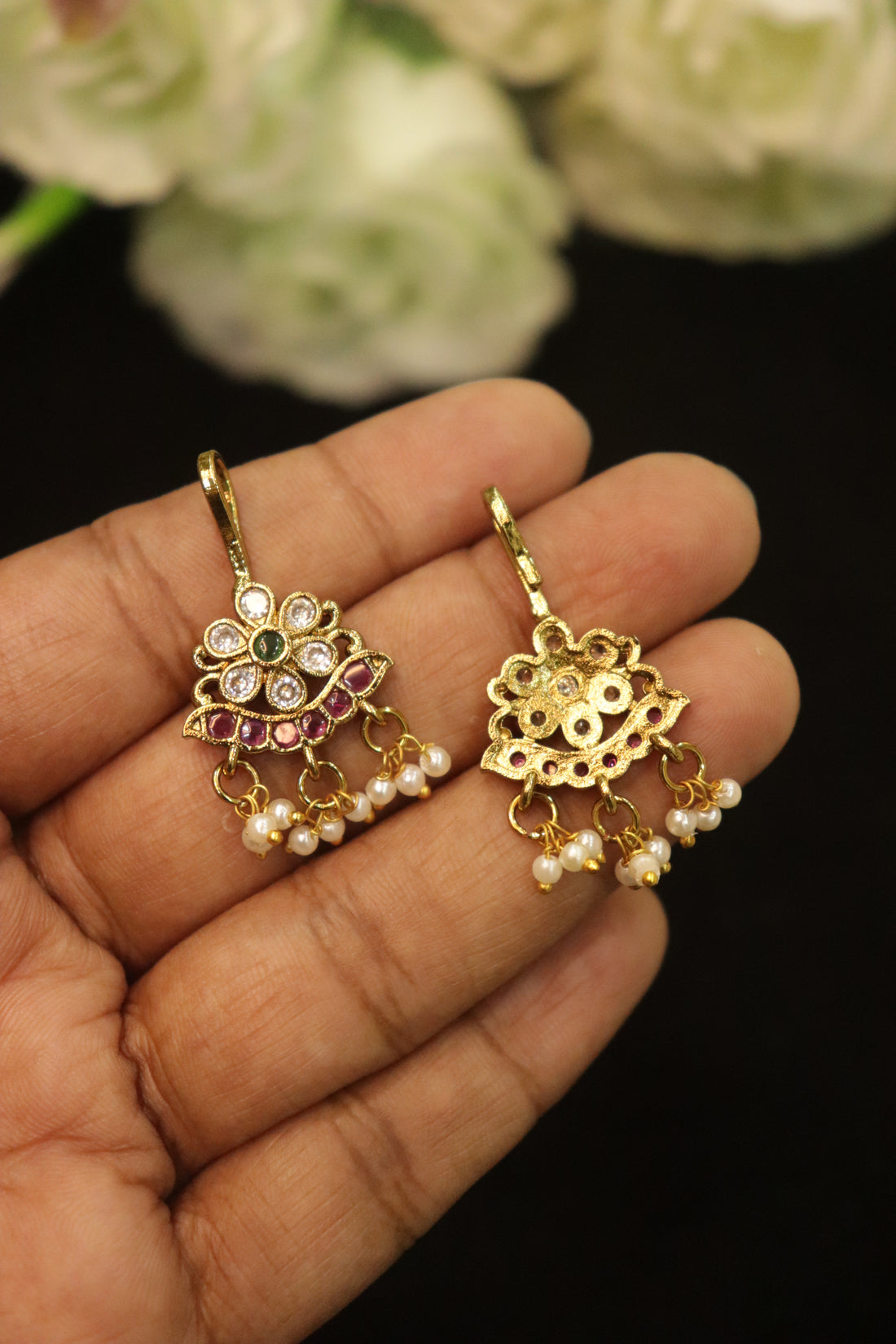 Traditional Kundan Jadau Bugadi Ear Cuffs with Antique Finish