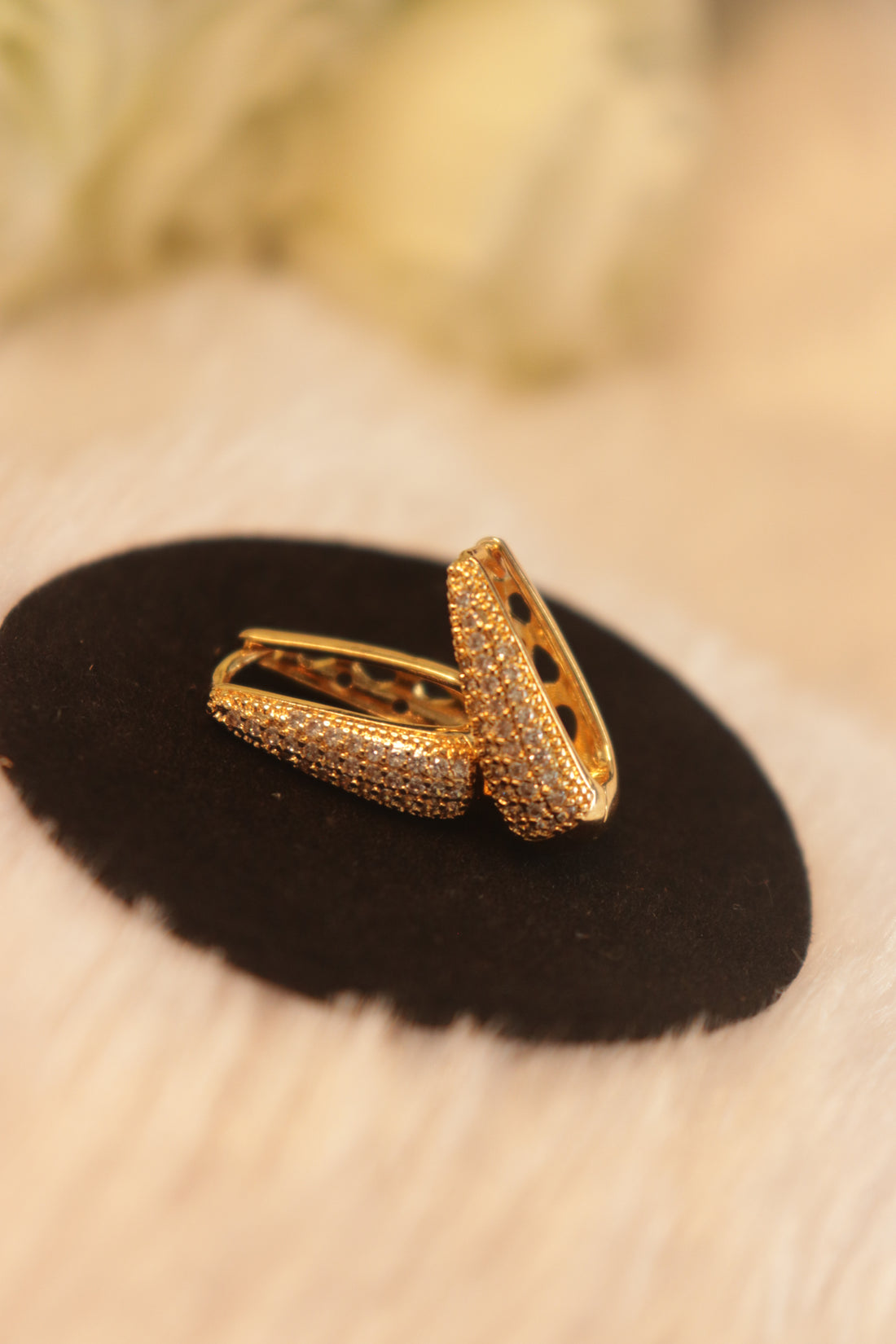 Elegant Microplated Pavé Hoop Earrings