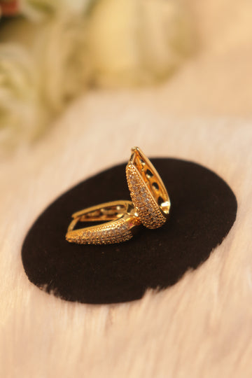 Elegant Microplated Pavé Hoop Earrings