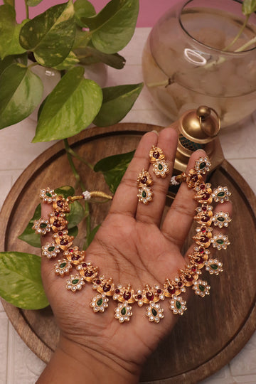 Mayura Vinayagar Matte Necklace Set