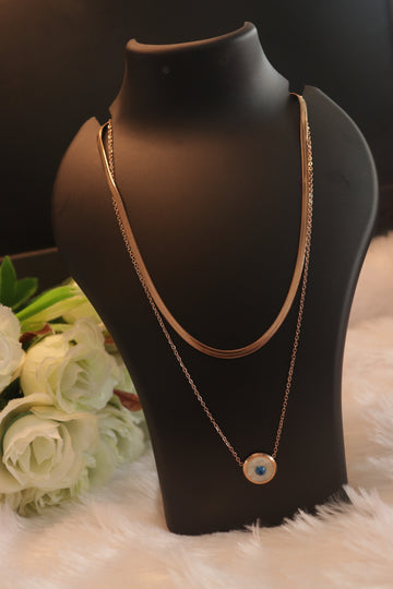 Evil Eye Layered Luxe Chain – Anti-Tarnish Stainless Steel Necklace