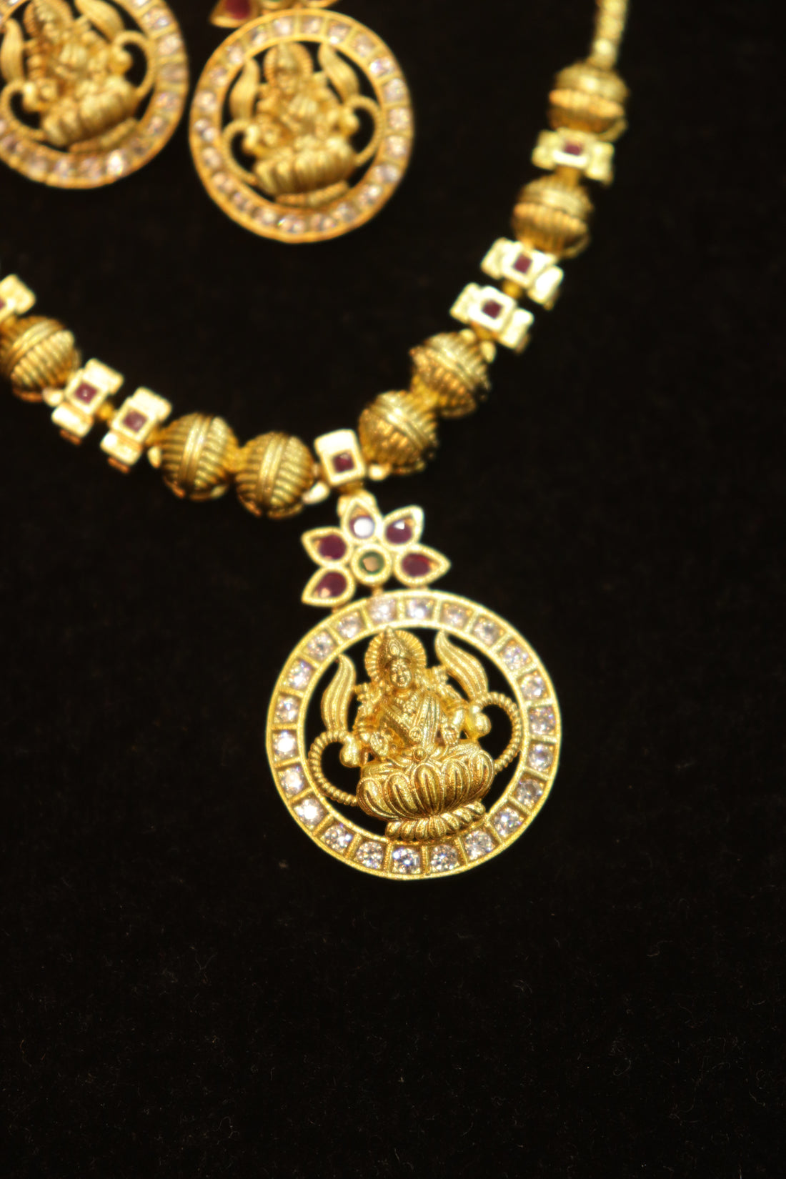 Divine Lakshmi Radiance AD Pendant Necklace Set