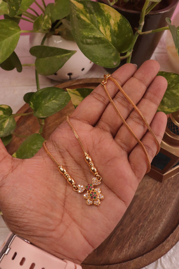 Floral Grace Microplated Dollar Chain – 18"