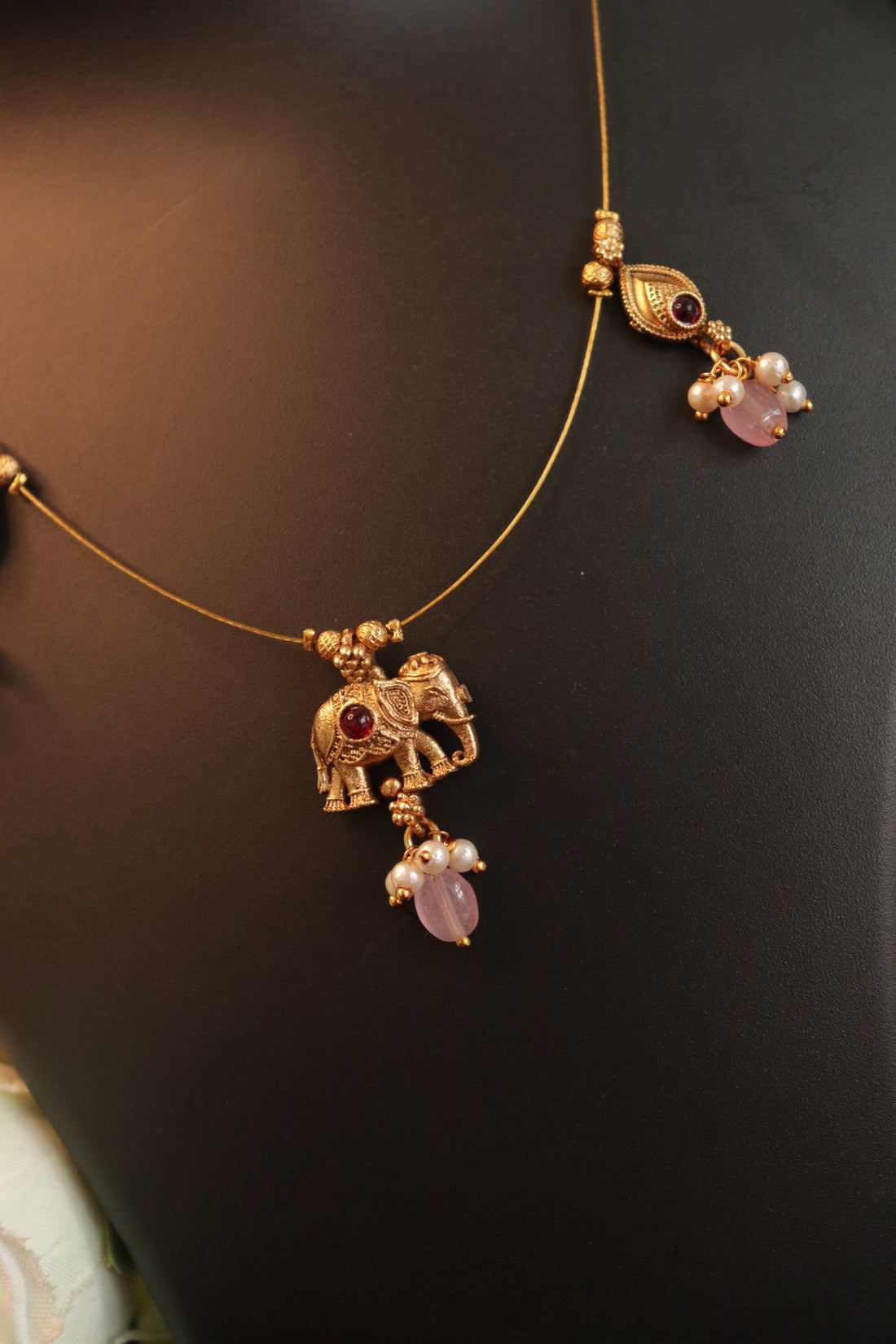 Cute Elephant Charm Invisible Chain Necklace