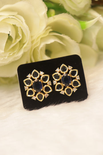 Elegant Microplated AD Ear Studs with Screw Back