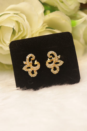 Elegant Microplated AD Ear Studs with Screw Back