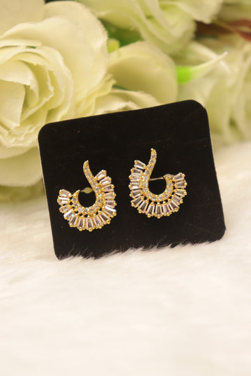 Elegant Microplated AD Ear Studs with Screw Back