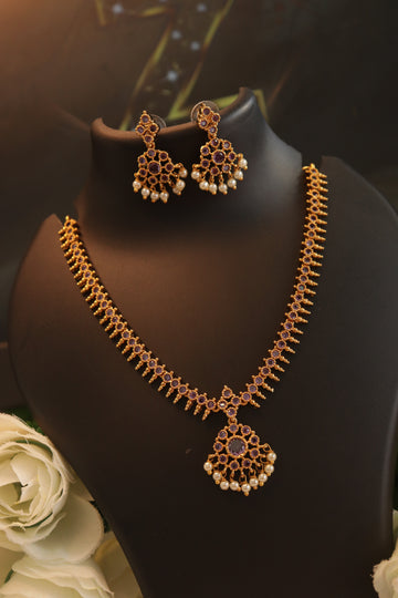 Lavender Bloom AD Necklace Set