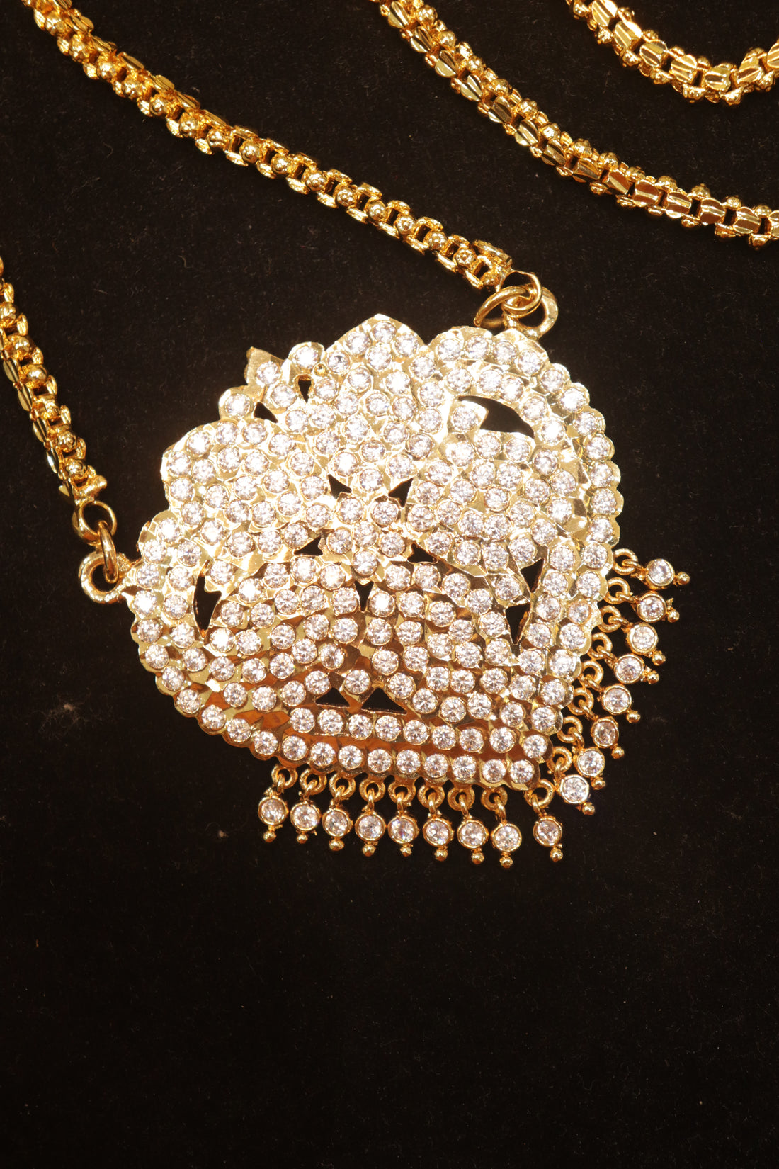 24 Inch Microplated Chain with Vintage Impon AD Dollar Pendant