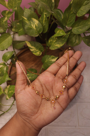 Multi-Stone Microplated Chain Necklace