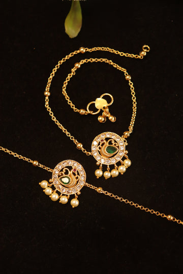 Peacock Grace Antique Anklet