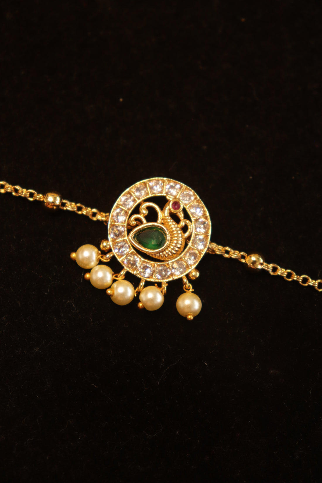 Peacock Grace Antique Anklet