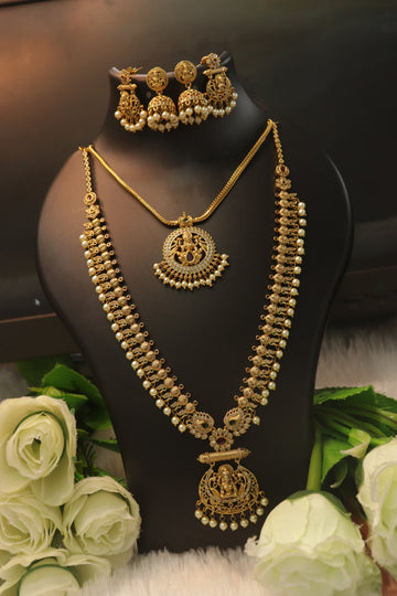 Lakshmika Antique AD Layered Necklace Combo