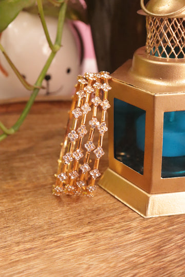 Celestia Sparkle AD Microplated Bangles – Set of 4