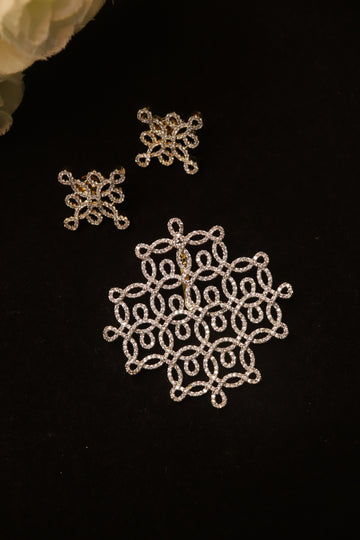 Floral Kolam AD Pendant Set
