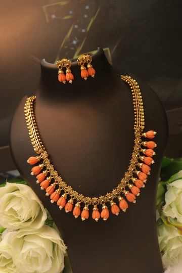 Pavazhamalli Antique Necklace Set