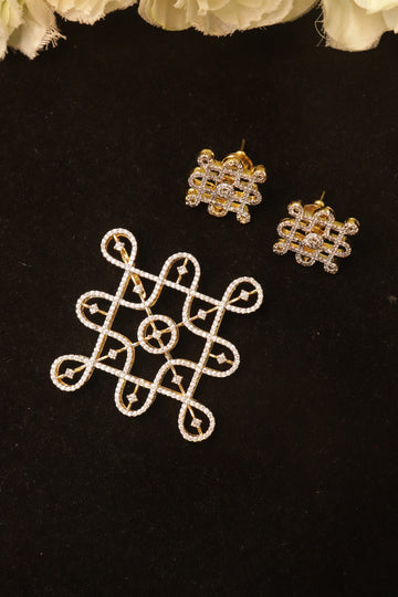 Kolam Grace GJ Polish AD Stone Pendant