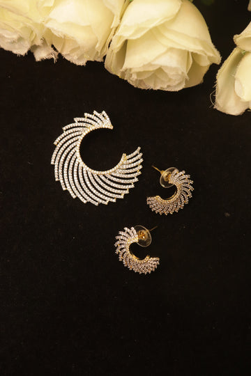 Feather Luxe GJ Polish AD Stone Pendant Set