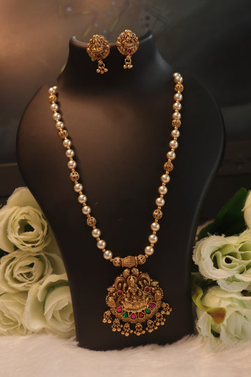 Lakshmi Devi Pearl Mid-Haram Set