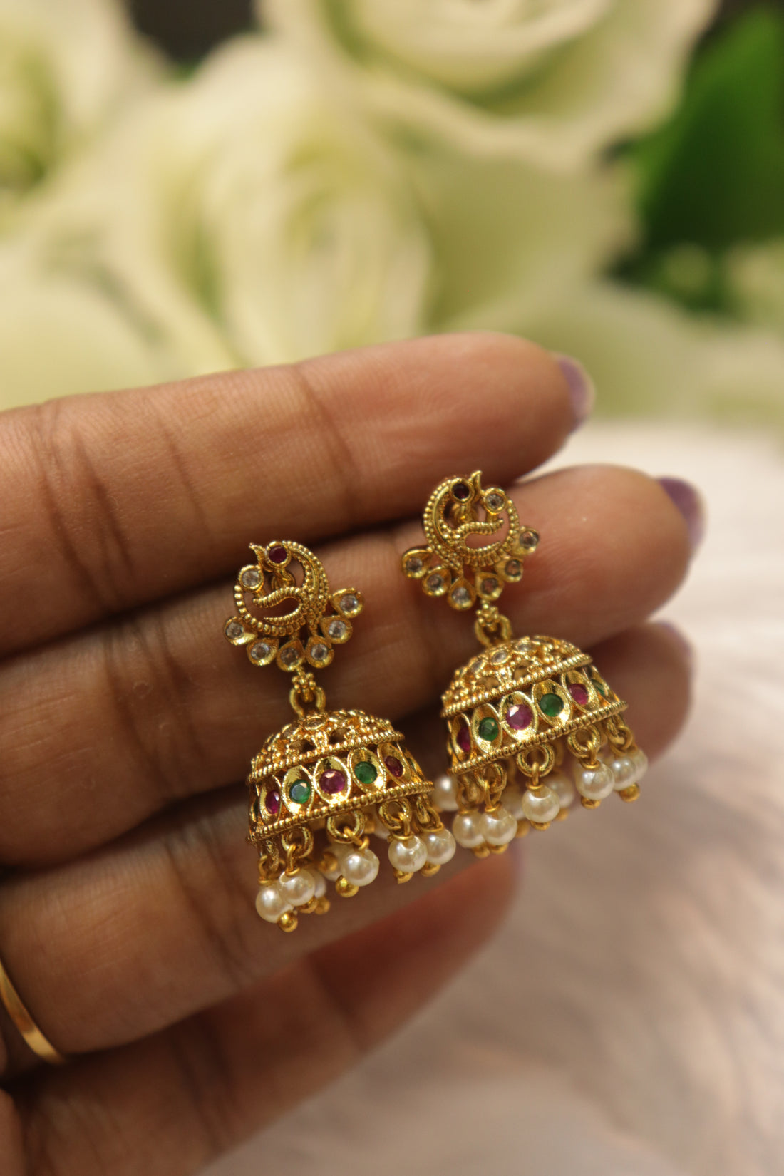Peacock Bloom AD Jhumka