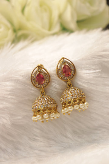 Ruby Radiance Jhumka