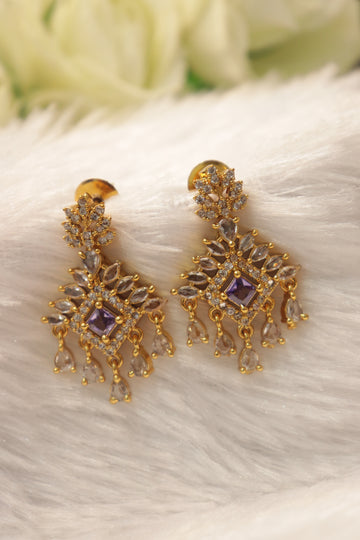 Celestial Bloom Earrings - Purple