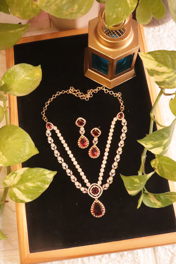 Crimson Royale CZ Necklace Set