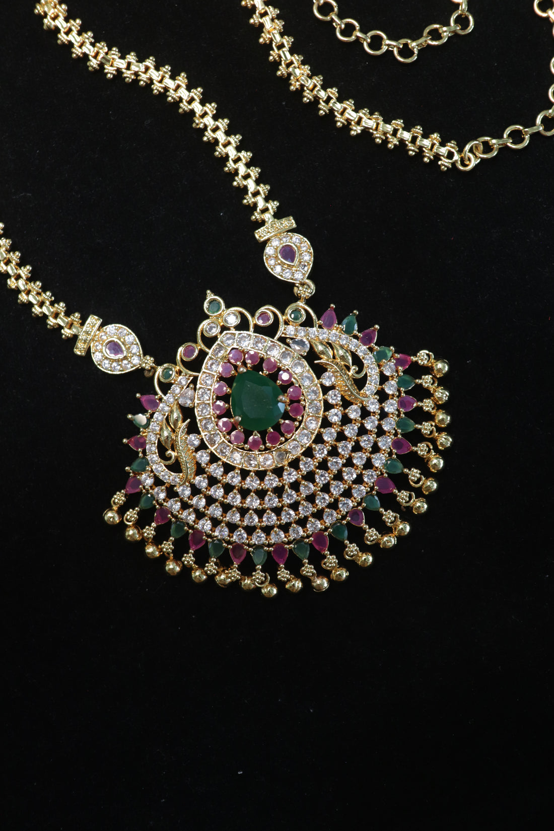 Classic Multicolour AD Pendant Dollar Chain – 24"