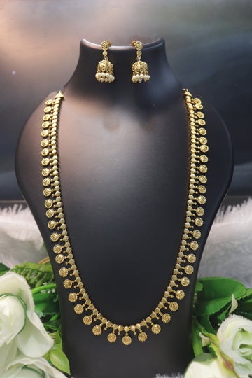 Traditional Non-Idol Coin Haram with Jhumkas