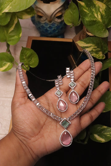 Crimson Royale CZ Necklace Set