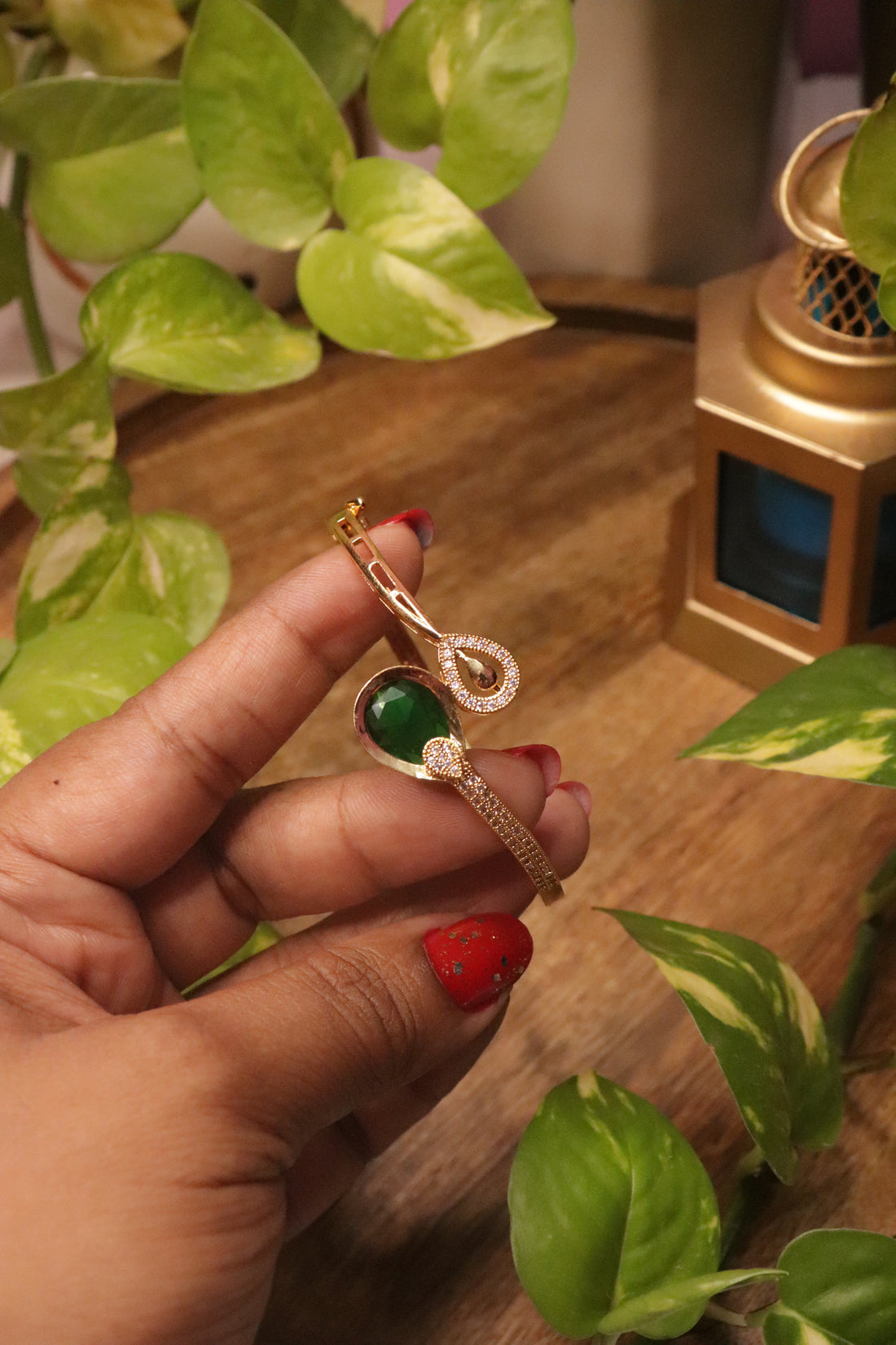 Teardrop CZ Kada Bangle