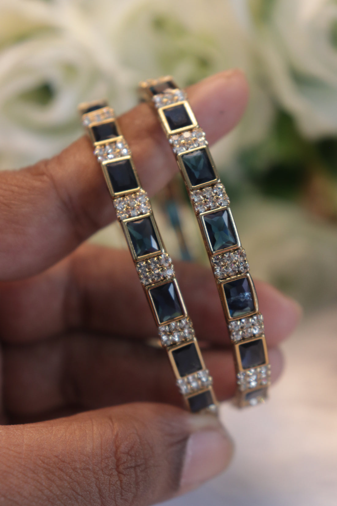 GlamGrid Premium AD Bangles - Navy