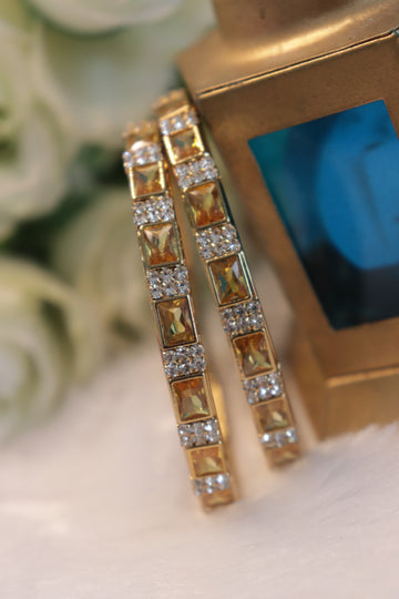 GlamGrid Premium AD Bangles - Yellow
