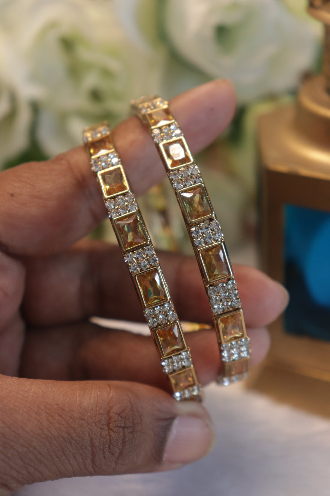 GlamGrid Premium AD Bangles - Yellow