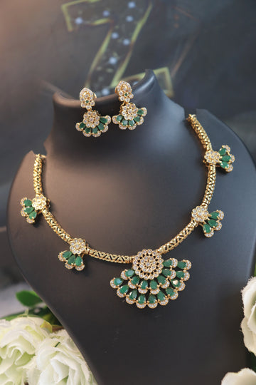 Floral Cascade Premium AD Hasli - Green