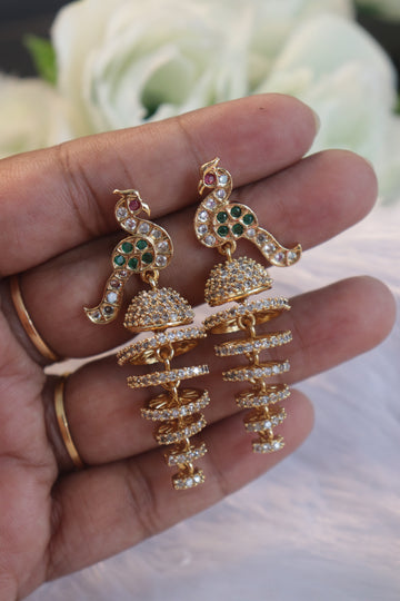 Peacock Cascade AD Jhumka