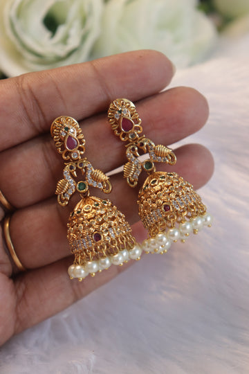 Peacock Jhumka Elegance