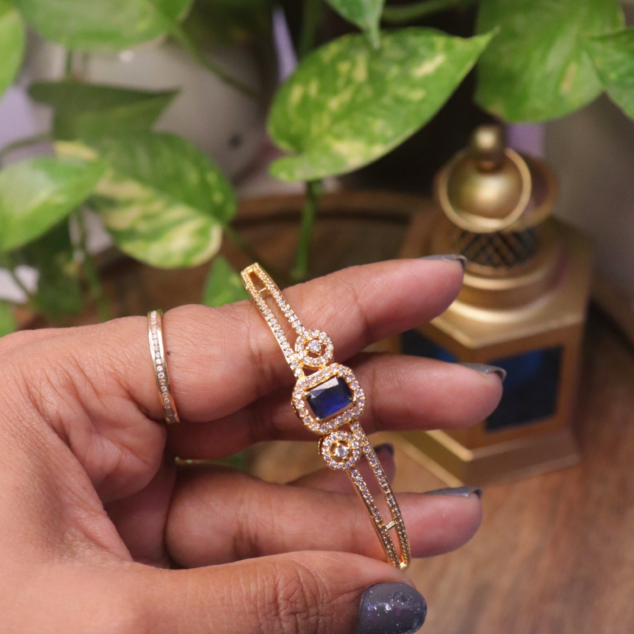 Crimson Aura CZ Kada Bangle