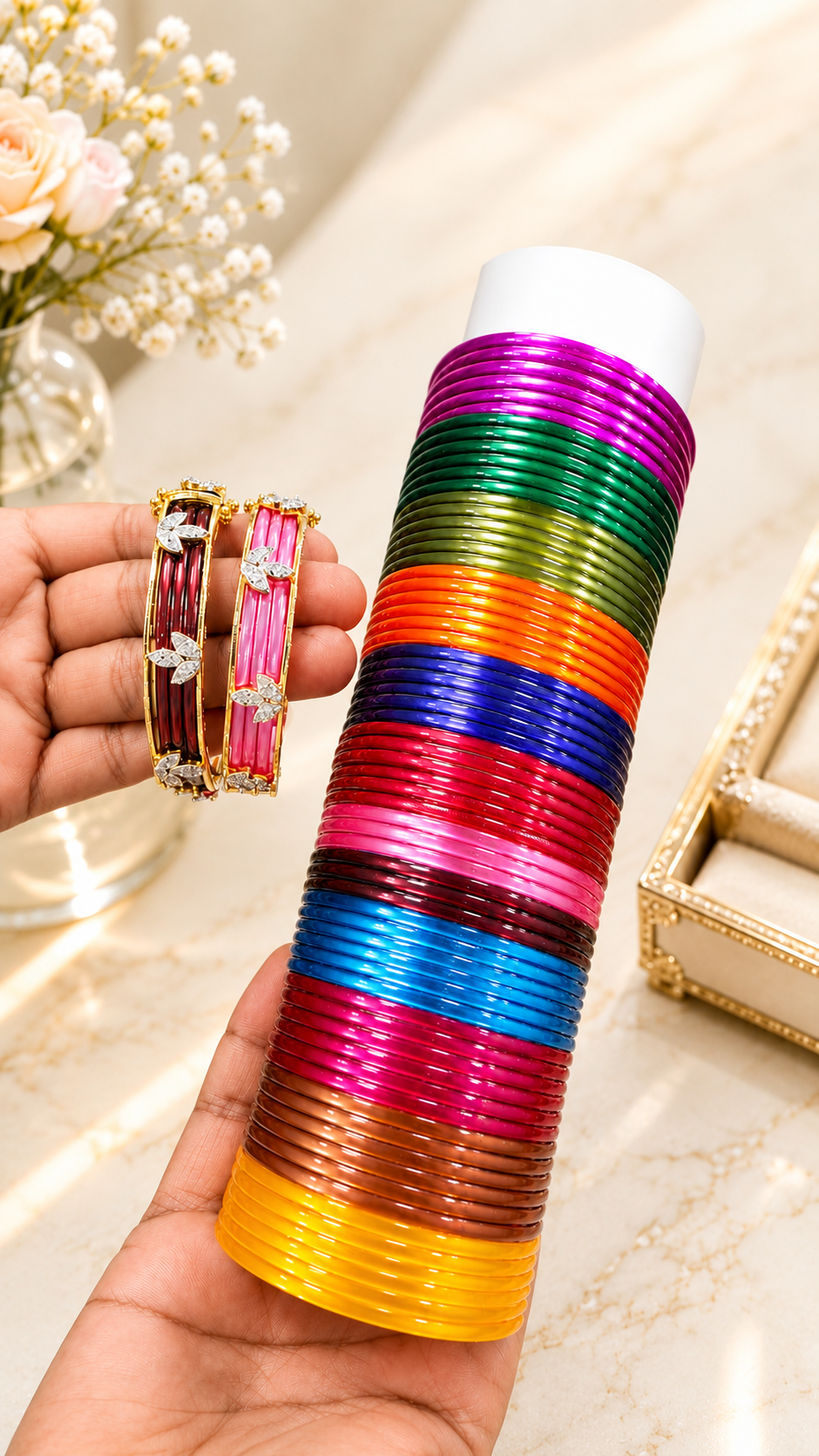 Rainbow Radiance Interchangeable Bangle Set